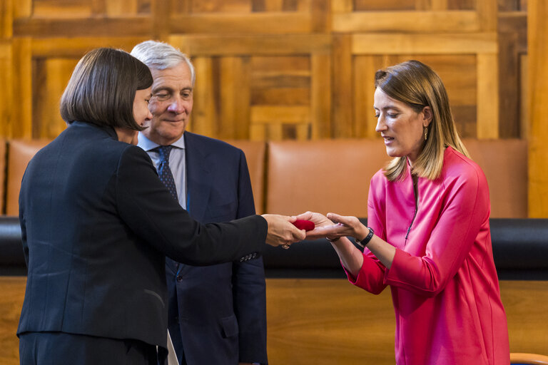 Foto 2: Official visit by Roberta METSOLA, EP President to Italy - Q&A Session with Students Europe: Open questions for a Common future, at the Università Cattolica of Milan