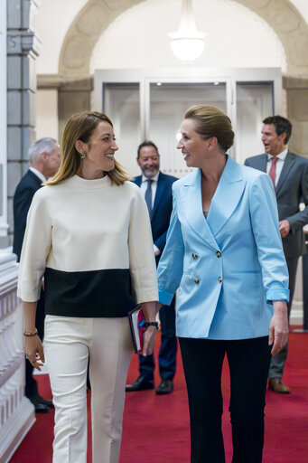 Photo 14: Roberta METSOLA, EP President meets with Mette FREDERIKSEN, Danish Prime Minister