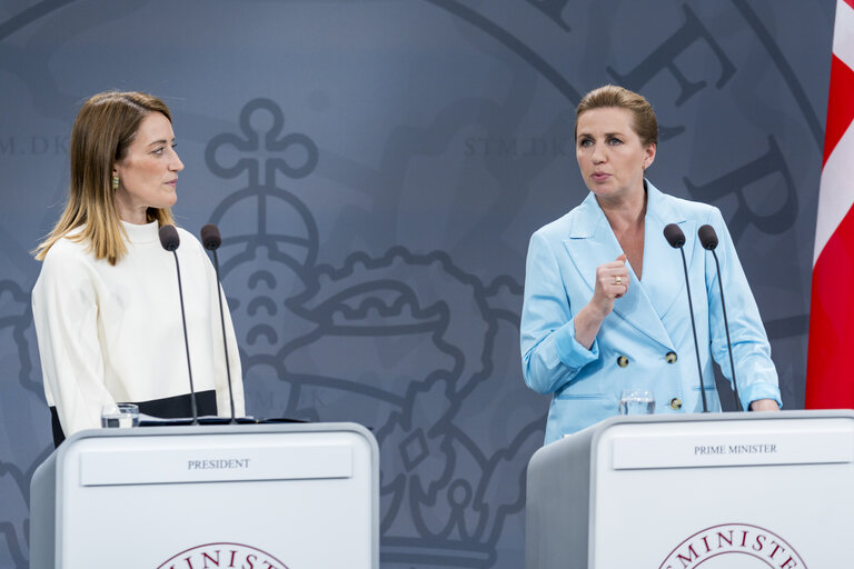 Roberta METSOLA, EP President meets with Mette FREDERIKSEN, Danish Prime Minister