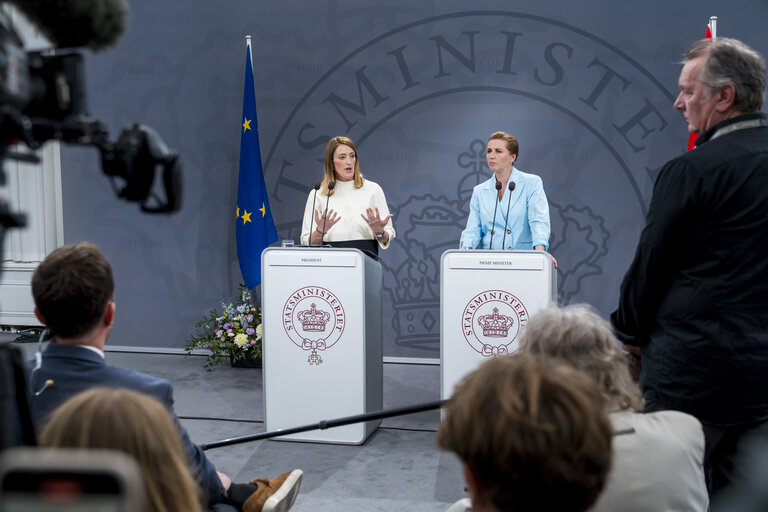 Roberta METSOLA, EP President meets with Mette FREDERIKSEN, Danish Prime Minister