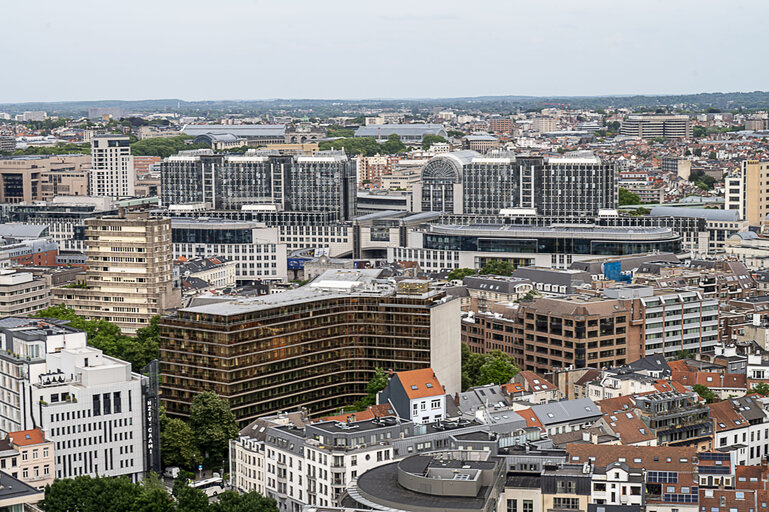 Foto 3: Aerial View of the EP buildings in Brussels from Bastion tower