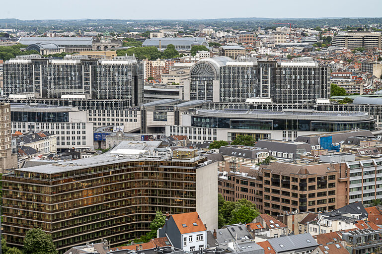 Foto 4: Aerial View of the EP buildings in Brussels from Bastion tower