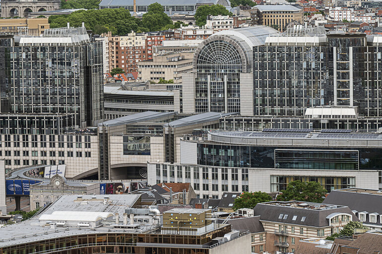 Foto 5: Aerial View of the EP buildings in Brussels from Bastion tower