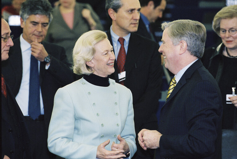 Election of Pat COX as new EP President during a plenary session in Strasbourg