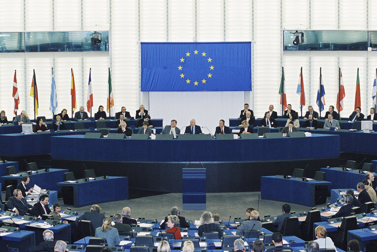 Election of Pat COX as new EP President during a plenary session in Strasbourg