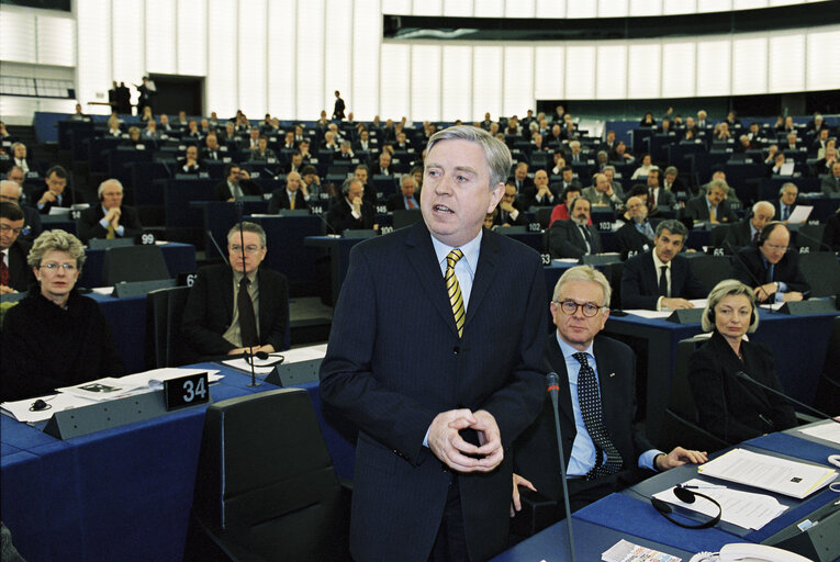 Election of Pat COX as new EP President during a plenary session in Strasbourg