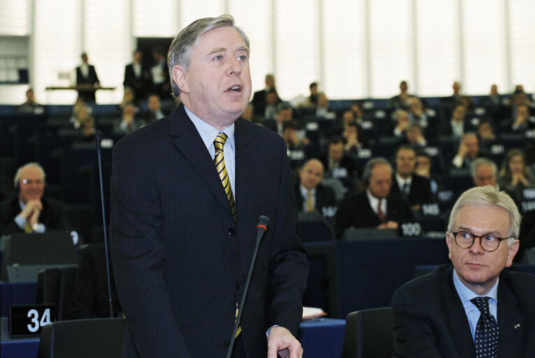 Election of Pat COX as new EP President during a plenary session in Strasbourg