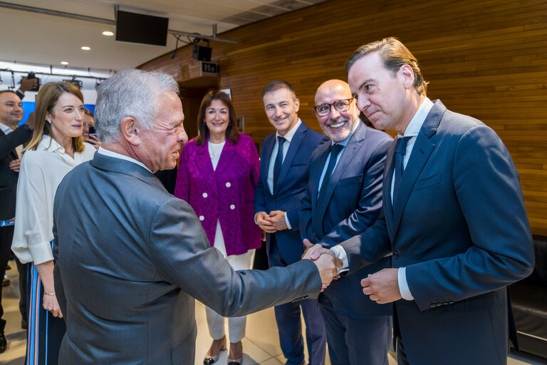 Roberta METSOLA, EP President meets  with His Majesty King Abdullah II, King of the Hashemite Kingdom of Jordan