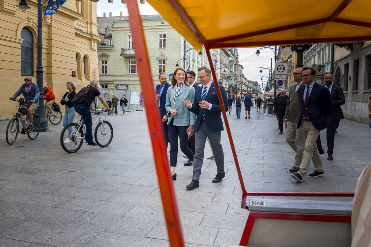 Roberta METSOLA, EP President, official visit to Warsaw and Lodz (Poland) - Meeting with Dariusz JOŃSKI, Member of the European Parliament and Hanna ZDANOWSKA, Mayor of Łódź