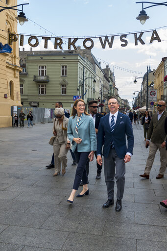 Roberta METSOLA, EP President, official visit to Warsaw and Lodz (Poland) - Meeting with Dariusz JOŃSKI, Member of the European Parliament and Hanna ZDANOWSKA, Mayor of Łódź