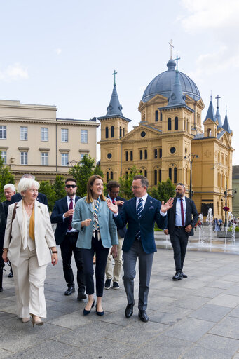 Roberta METSOLA, EP President, official visit to Warsaw and Lodz (Poland) - Meeting with Dariusz JOŃSKI, Member of the European Parliament and Hanna ZDANOWSKA, Mayor of Łódź
