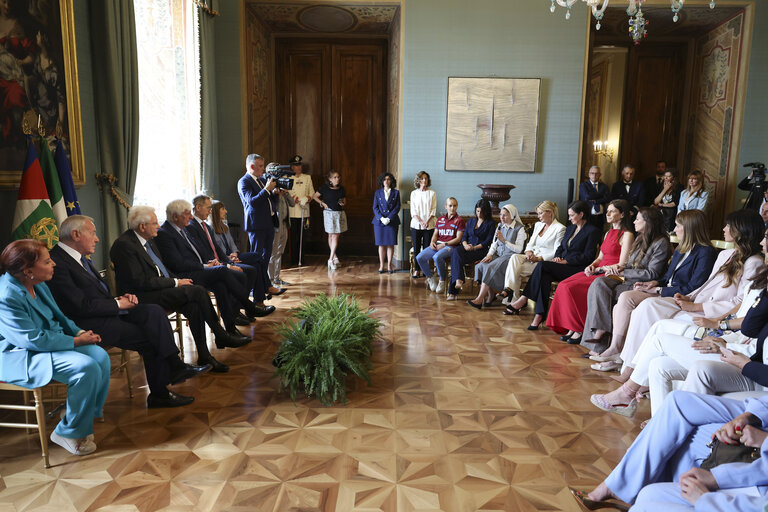 Official visit by Roberta METSOLA, EP President to Rome (Italy) - Meeting with Sergio MATTARELLA, President of Italy