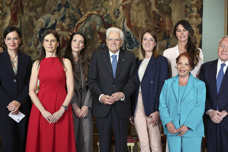 Official visit by Roberta METSOLA, EP President to Rome (Italy) - Meeting with Sergio MATTARELLA, President of Italy
