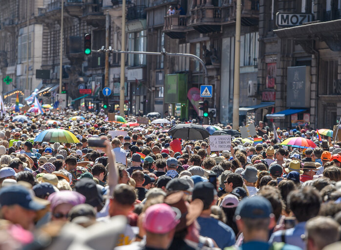 Budapest Pride March with the participation of Nicolae ȘTEFĂNUȚĂ, EP Vice President and EP Members