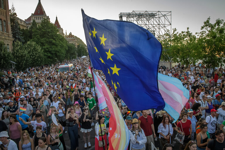 Budapest Pride March with the participation of Nicolae ȘTEFĂNUȚĂ, EP Vice President and EP Members