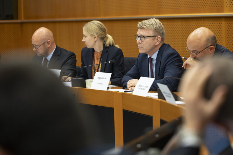 Danish Presidency Ambassador Soren JACOBSEN and the Danish Permanent Representative Carsten GRONBECH JENSEN meet with .LIBE Javier ZARZALEJOS