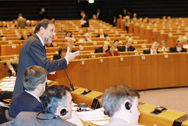 Photo 7 : Javier SOLANA, EU foreign policy chief during a session in Brussels in March 2000.