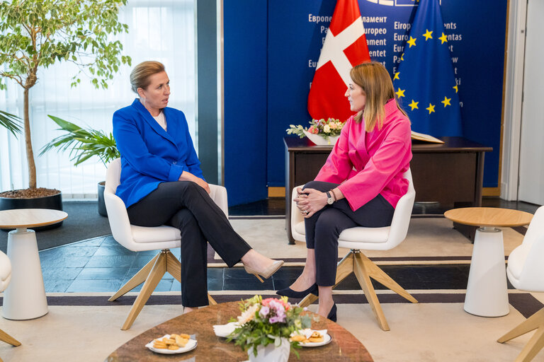 Roberta METSOLA, EP President meets with Mette FREDERIKSEN, Danish Prime Minister