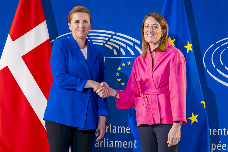 Roberta METSOLA, EP President meets with Mette FREDERIKSEN, Danish Prime Minister