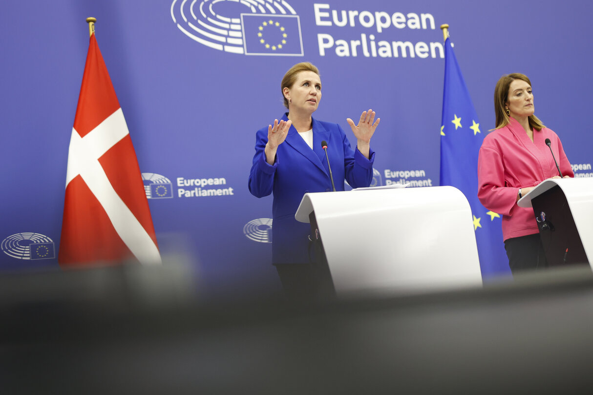 Press conference of Roberta METSOLA, EP President and Mette FREDERIKSEN, Danish Prime Minister