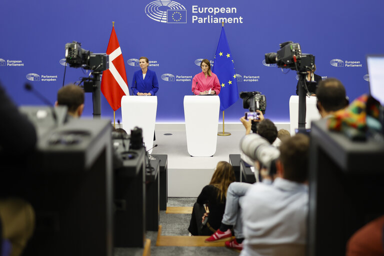 Press conference of Roberta METSOLA, EP President and Mette FREDERIKSEN, Danish Prime Minister