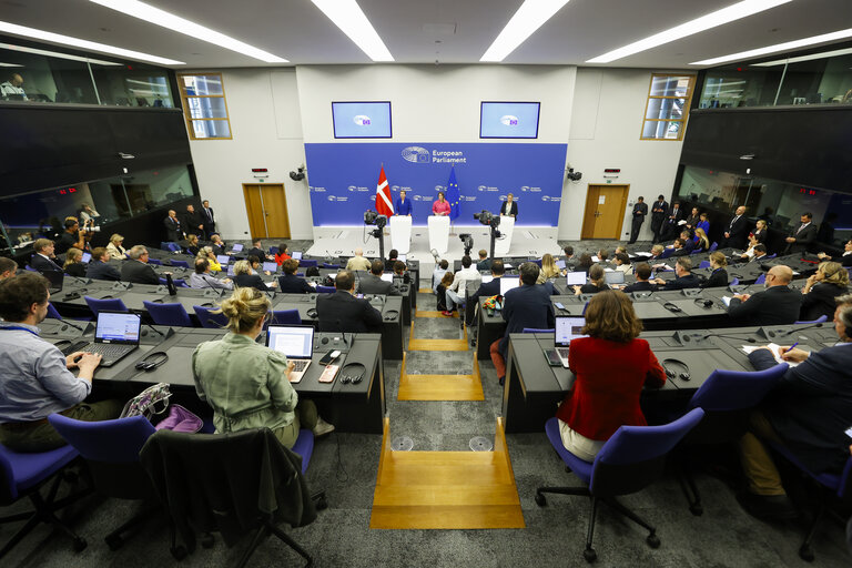 Press conference of Roberta METSOLA, EP President and Mette FREDERIKSEN, Danish Prime Minister