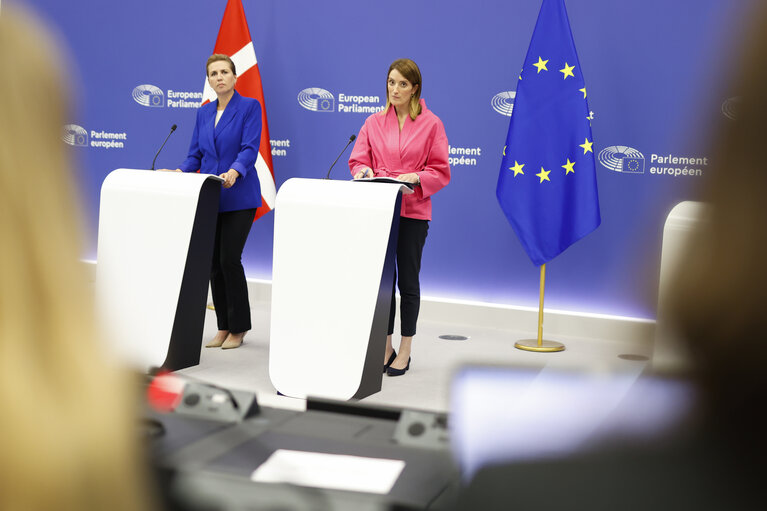 Press conference of Roberta METSOLA, EP President and Mette FREDERIKSEN, Danish Prime Minister