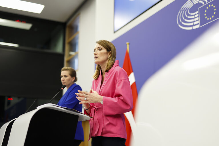 Press conference of Roberta METSOLA, EP President and Mette FREDERIKSEN, Danish Prime Minister