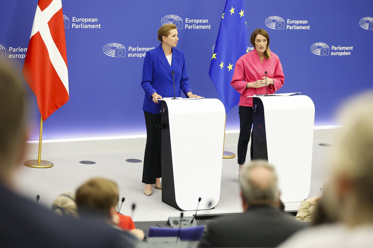 Press conference of Roberta METSOLA, EP President and Mette FREDERIKSEN, Danish Prime Minister