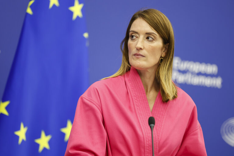 Press conference of Roberta METSOLA, EP President and Mette FREDERIKSEN, Danish Prime Minister