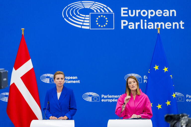 Press conference of Roberta METSOLA, EP President and Mette FREDERIKSEN, Danish Prime Minister