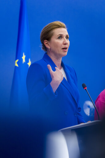 Press conference of Roberta METSOLA, EP President and Mette FREDERIKSEN, Danish Prime Minister