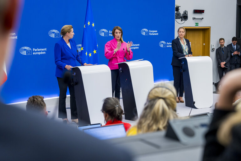 Press conference of Roberta METSOLA, EP President and Mette FREDERIKSEN, Danish Prime Minister
