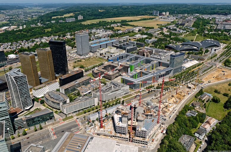 Aerial View of Konrad ADENAUER building in Luxembourg