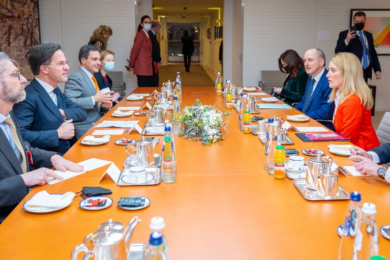 Foto 4: Roberta METSOLA, EP President meets with Mark RUTTE, Prime Minister of the Netherlands