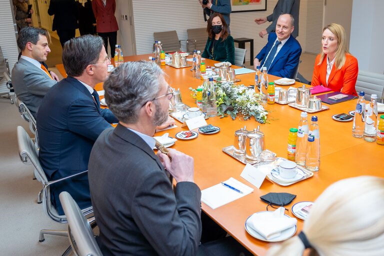 Foto 2: Roberta METSOLA, EP President meets with Mark RUTTE, Prime Minister of the Netherlands