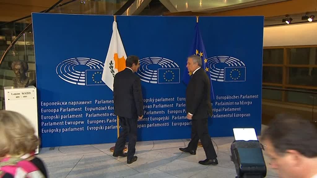 Antonio TAJANI, EP President meets with Nicos ANASTASIADES, President of Cyprus: arrival and roundtable