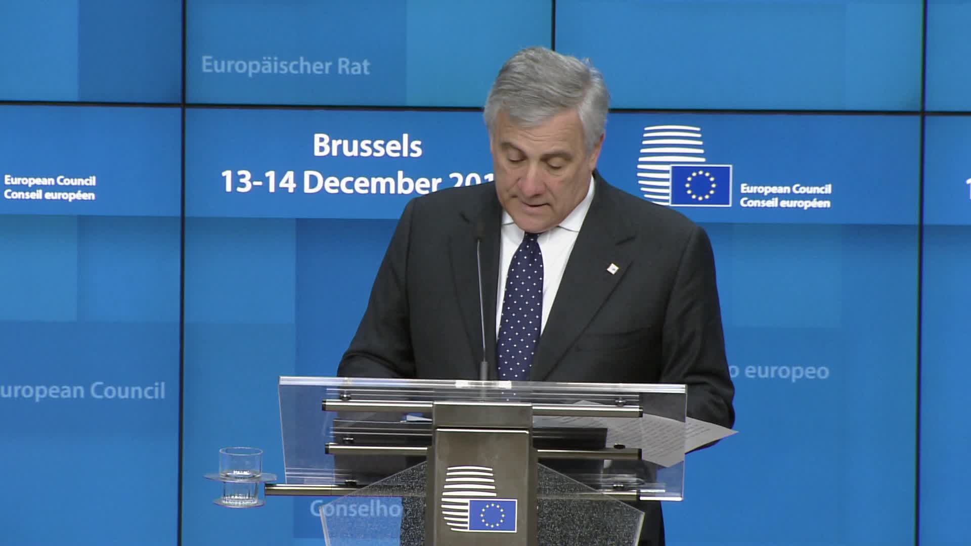 European Council: extracts from the press conference by Antonio TAJANI, EP President