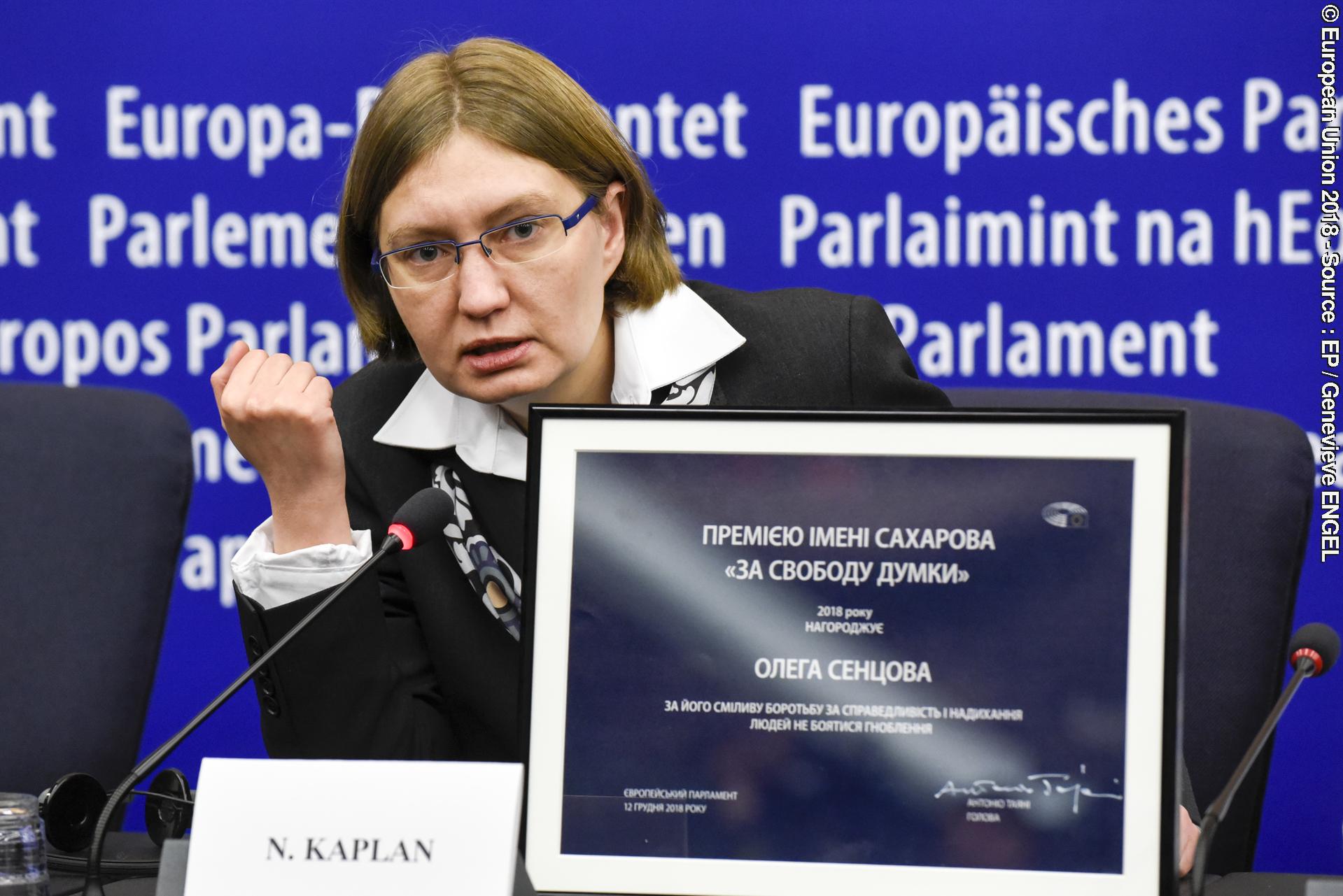 Press Conference following the 
Award of the Sakharov Prize 2018  to Oleg SENTSOV