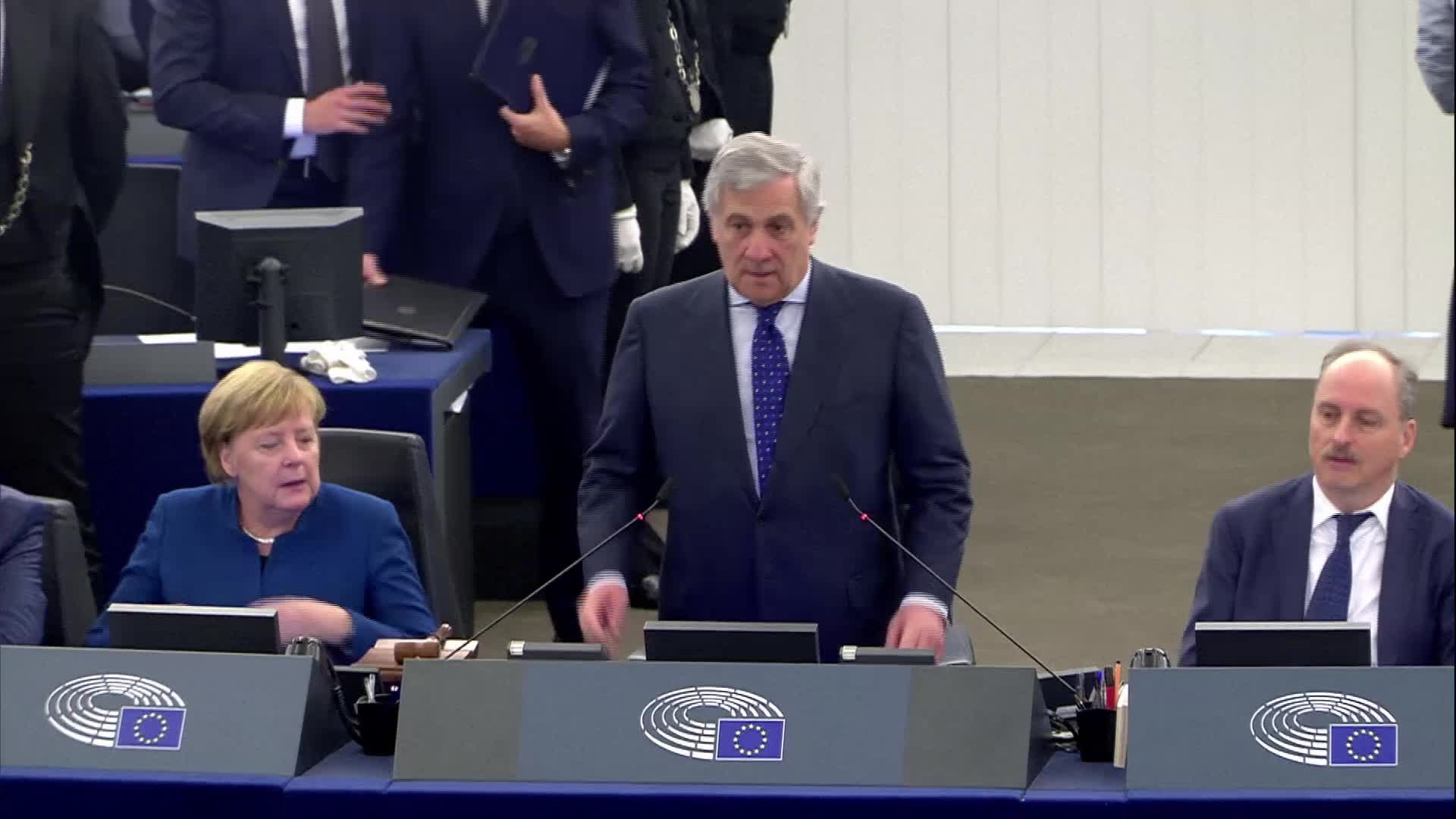 Debate on the Future of Europe with Angela MERKEL, German Federal Chancellor: Opening statement by Antonio TAJANI, EP President (15:04 - 15:08)