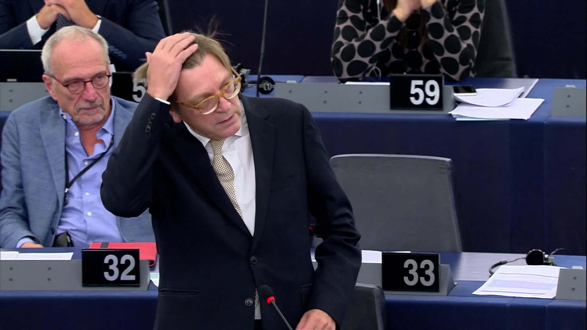 Guy VERHOFSTADT (ALDE, BE), ALDE group leader: round of political group speakers - Debate on State of the Union 2018 (10:19 - 10:28)