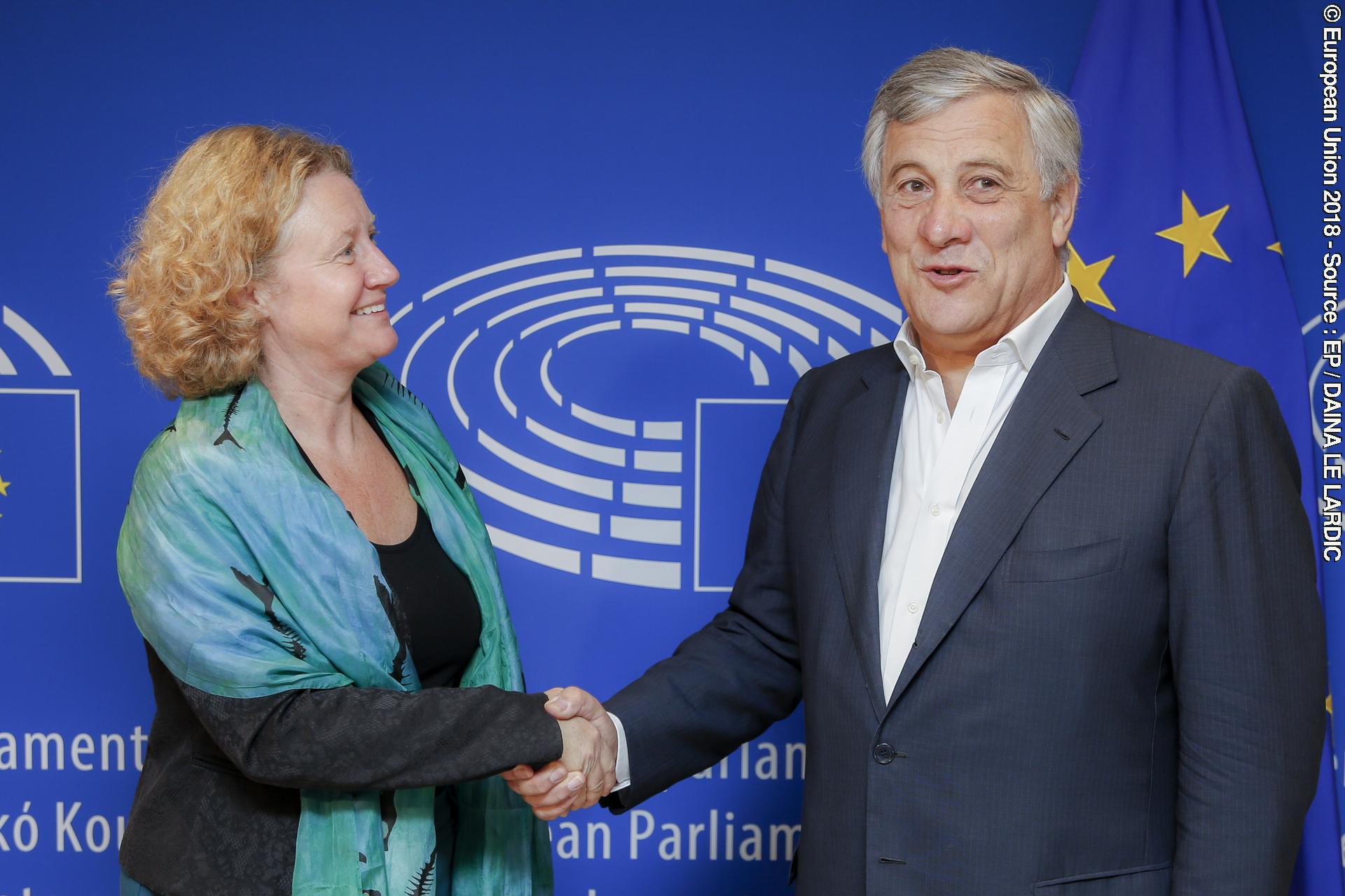 Foto 1: Antonio TAJANI - EP President meets with Judith SARGENTINI